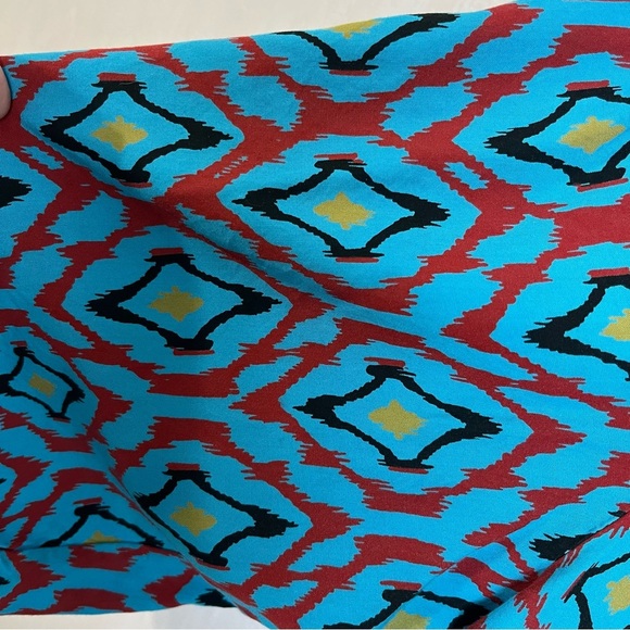 cruet Blue and Purple Puff 3/4 Sleeve Smocked Blouse Gathered Neckline and Waist - Picture 3 of 6